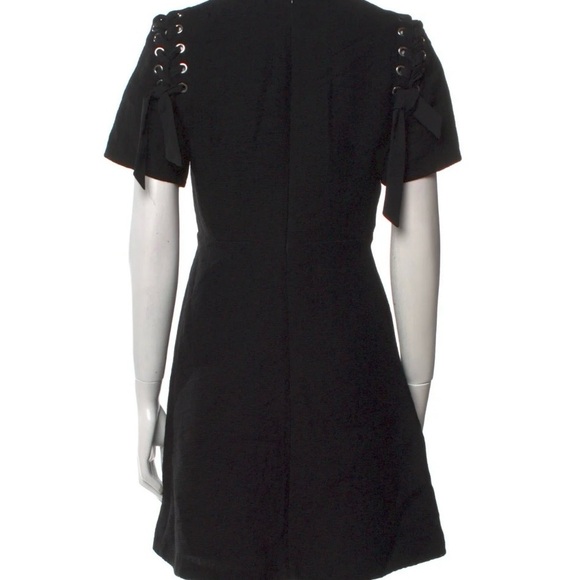 Sandro Black Mini Dress with Eyelet Accents - Picture 3 of 3